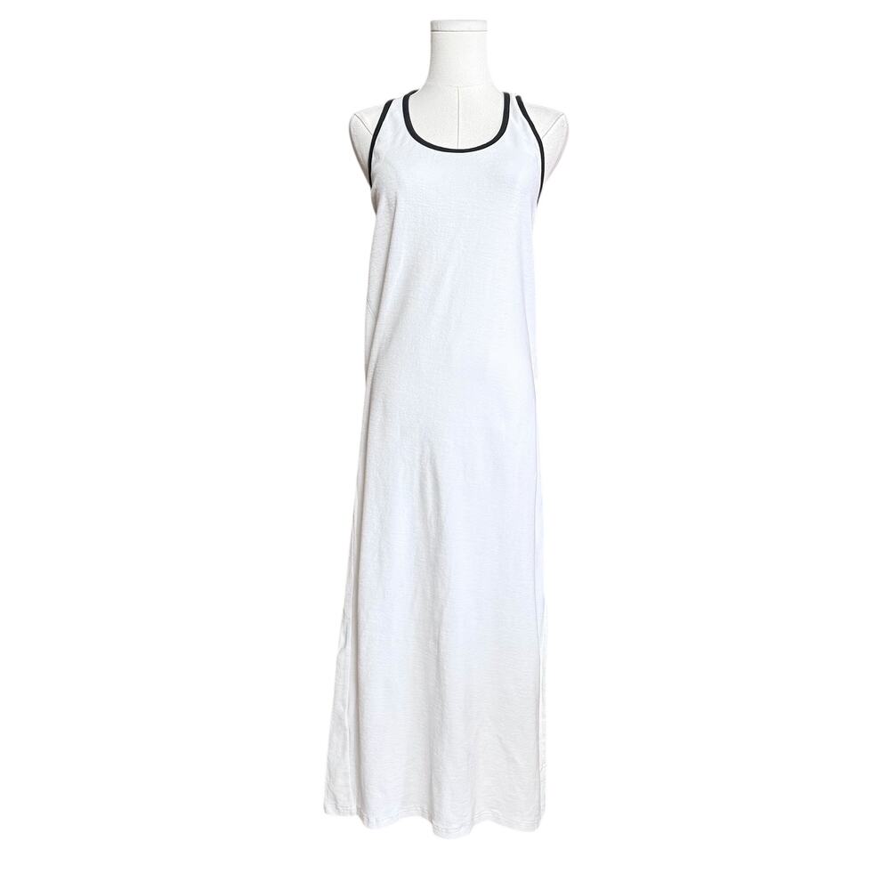 Serge Guilloux Paris White Maxi Dress S Racerback Sleeveless Made in France - Picture 10 of 12